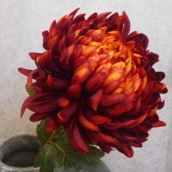 Artificial Bloom Chrysanthemum Dark Orange 73cm - C020 D3