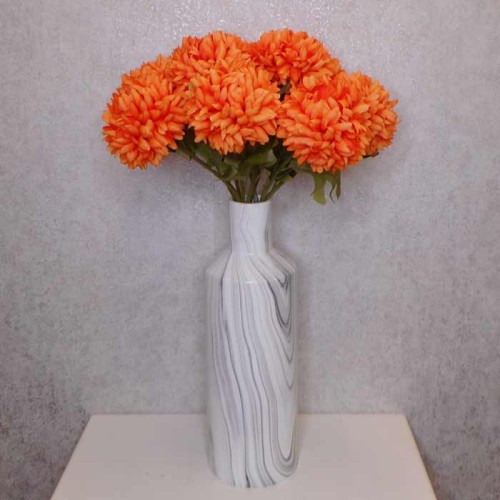 Artificial Pompom Chrysanthemum Orange 65cm - C241 D1