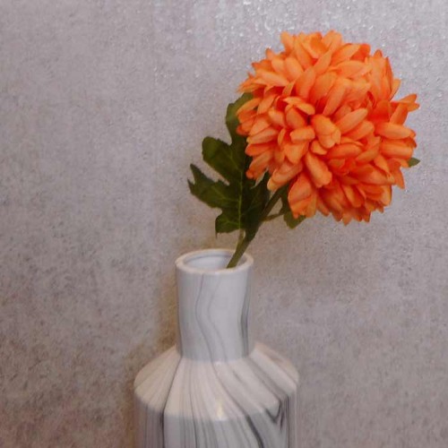 Artificial Pompom Chrysanthemum Orange 65cm - C241 D1