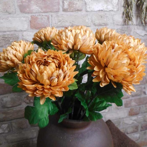 Artificial Chrysanthemums Caramel 57cm - C176 D2