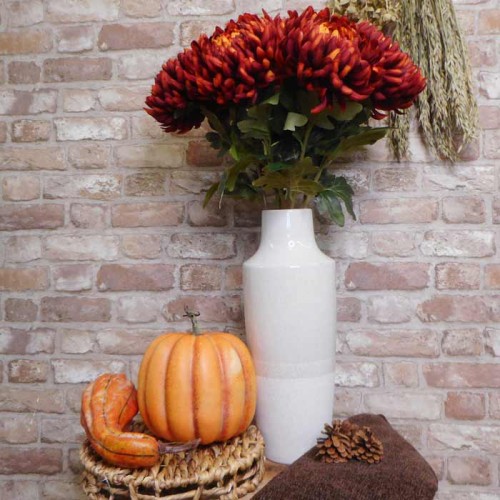 Artificial Bloom Chrysanthemum Red Orange 73cm - C015 D3