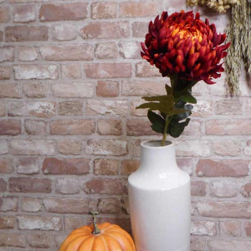 Artificial Bloom Chrysanthemum Red Orange 73cm - C015 D3