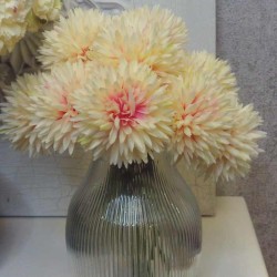 Mini Artificial Chrysanthemums on Short Stem Cream Pink 24cm - C111 C2