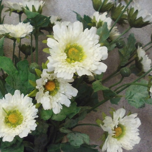 Artificial Spray Chrysanthemums White 69cm - G008 F3