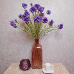 Artificial Meadow Cornflowers Purple Flowers 56cm - C158 D3