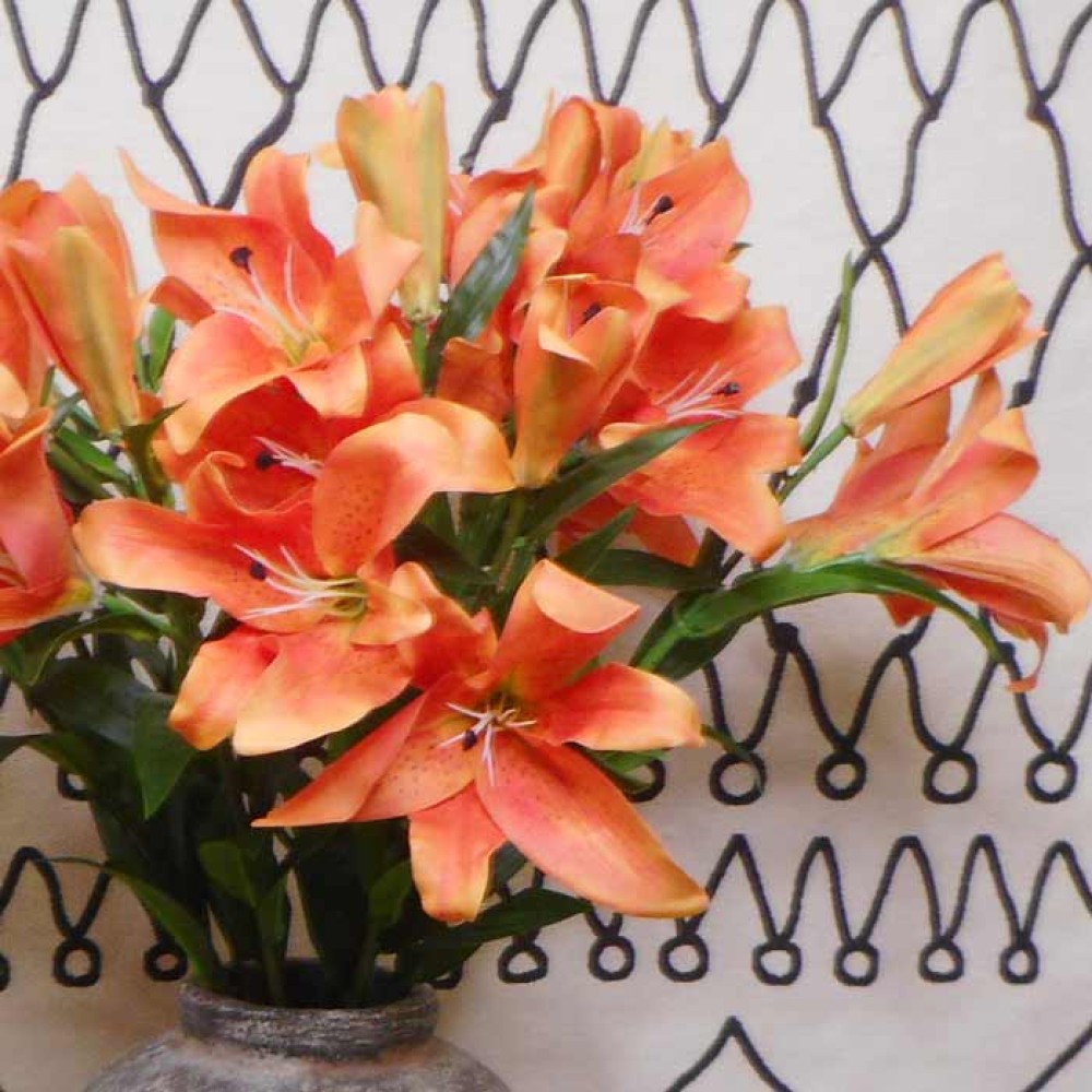 Real Touch Artificial Tiger Lilies Orange 90cm Artificial Flowers