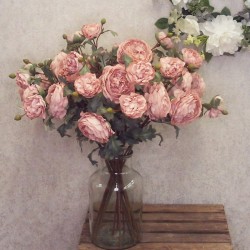 Artificial Peony Flowers Ducky Pink 72cm - P137 KK4