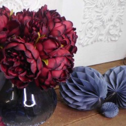 Artificial Peony Posy Burgundy 28cm - P232 