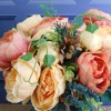 Vintage Peony Bouquet Apricot and Terracotta 48cm - P023 BX22