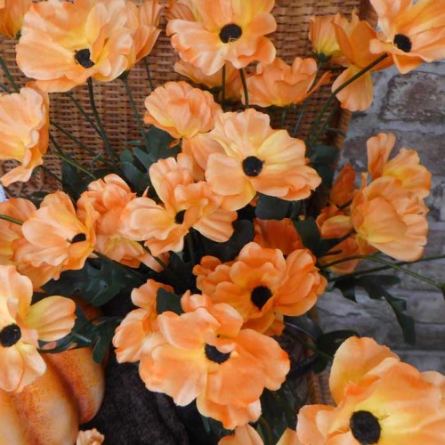 Artificial Poppies Orange 47cm - P237 P2