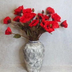 Luxury Artificial Oriental Poppies Red 86cm - P147 M4