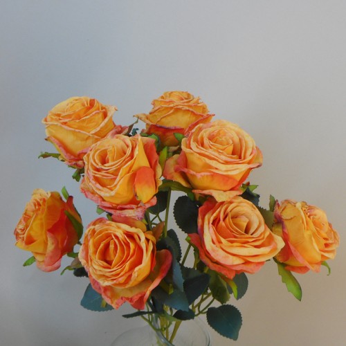 Antique Roses Bush Orange | Faux Dried Flowers 45cm - R119 J1