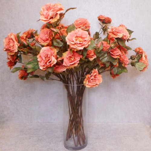 Artificial Roses Spray Apricot Floribunda 80cm - R504 BX12