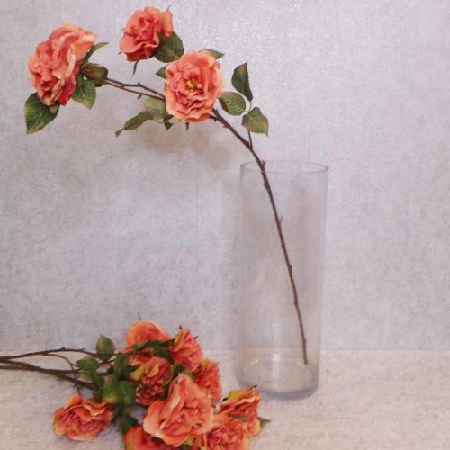 Artificial Roses Spray Apricot Floribunda 80cm - R504 BX12