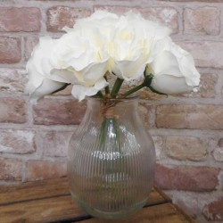 Artificial Roses Bunch Cream 26cm - R133 N3