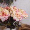 Harvest Moon Artificial Roses Pink and Vanilla Cream 62cm - R183 R2