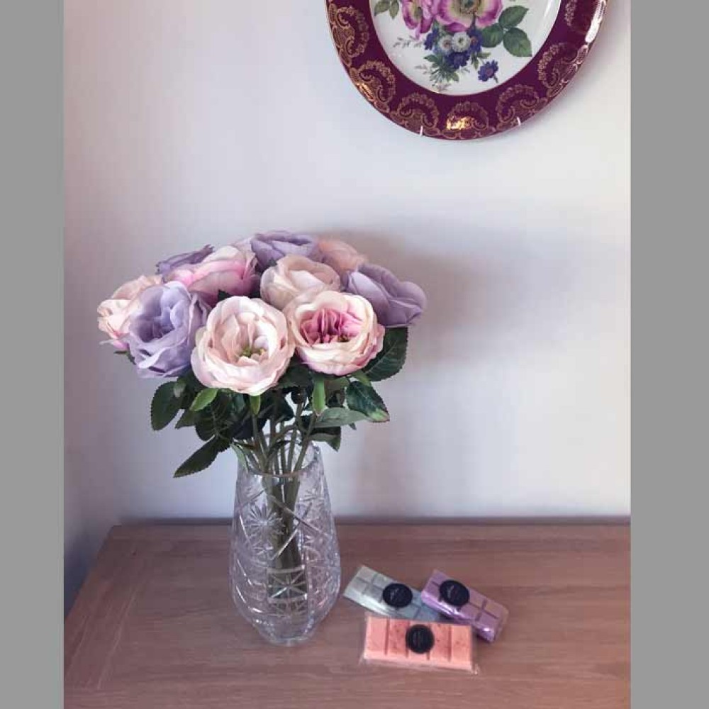 Artificial Cabbage Roses Peach 41cm | Artificial Flowers