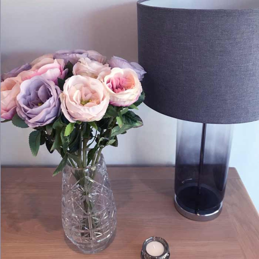 Artificial Cabbage Roses Peach 41cm | Artificial Flowers