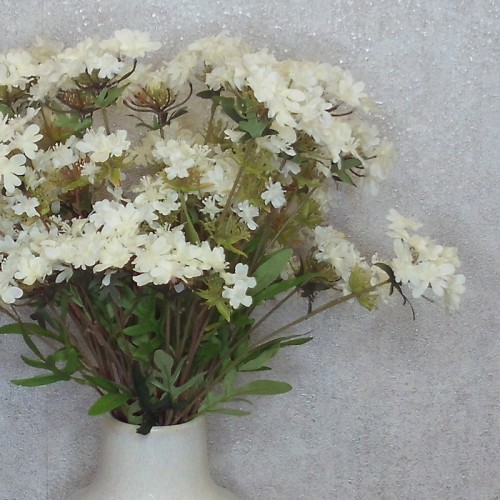 Artificial Mini Wild Flowers White 66cm - W033 