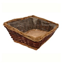 Rectangular Two Tone Wicker Basket Large 45cm - BKT037