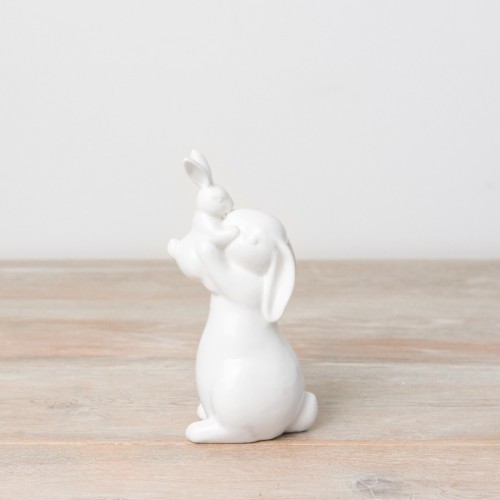 Bunny Ornament Mummy and Baby Kissing 16.5cm - BUN007