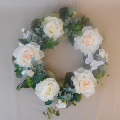 Artificial Roses Wreath Blush Pink 40cm - R735