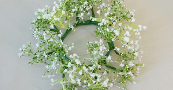 Finest Artificial Gypsophila Wreaths White 37cm