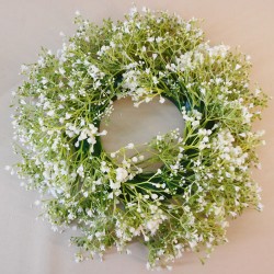 Finest Artificial Gypsophila Wreaths White 37cm - G184 Q2