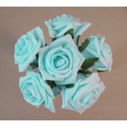 Colourfast Cottage Foam Roses Bundle Baby Blue 6 Pack 24cm - R854 T4