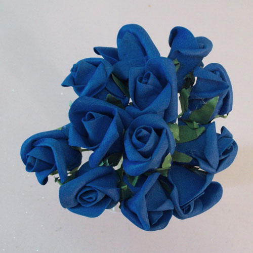 Colourfast Foam Rose Buds Royal Blue 12 pack 18cm - R362 U2 Colourfast Foam Rose Buds Royal Blue 12 pack 18cm - R362 U2