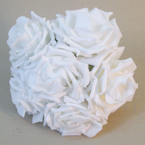 Colourfast Foam Roses Large White 6 Pack 22cm - R338 S2