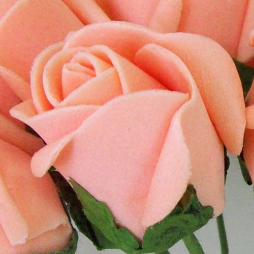 Foam Rose Buds Apricot 8 pack 20cm - R359 BX9