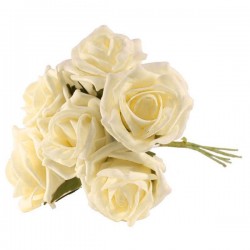 Foam Roses Bundle Cream 6 Pack 24cm - R082 EE2