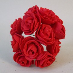 Mini Princess Foam Roses Bunch Red x 12 10cm - R682 S3