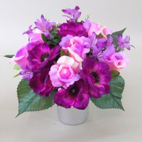 Anemone, Rosebud and Starflower Posy Pink 32cm - A017 A3