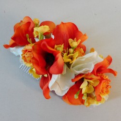 Orange and Yellow Flower Comb - COMB005