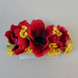 Red and Yellow Flower Comb - COMB003