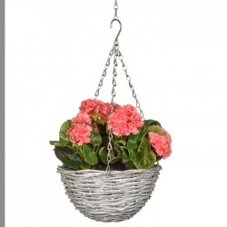 Artificial Geraniums Pink Hanging Basket - HAN033