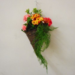 Artificial Hanging Baskets Begonias Pansies and Geraniums - HAN014 GS4A