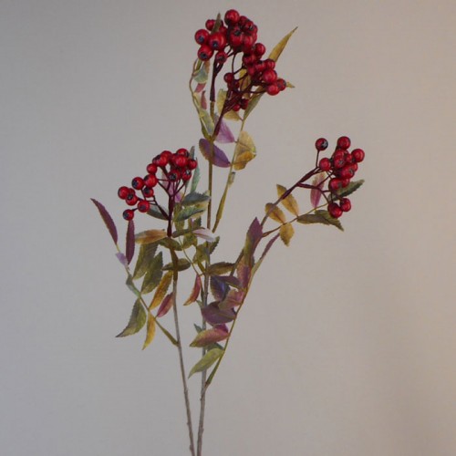 Artificial Autumn Berries Branch Dark Red - BER005 B1