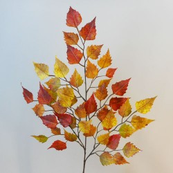 Artificial Birch Leaves Branch Orange - BIR013 II2