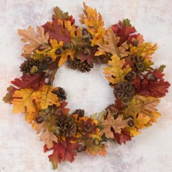 Artificial Oak Leaves Wreath Autumn - OAK004 KK4
