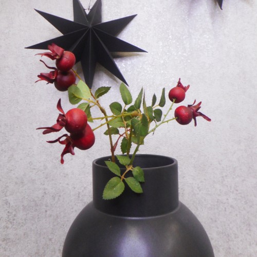 Artificial Rosehips Dark Red 46cm - R398 U4 Artificial Rosehips Dark Red 46cm - R398 U4