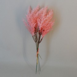 36cm Artificial Pampas Grass Picks Coral Pink 6 Pack - PAM029 L4