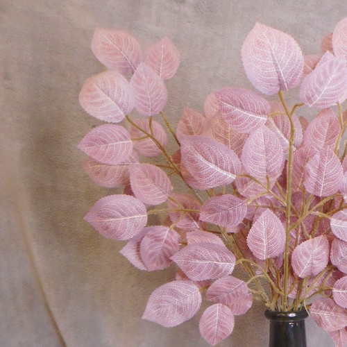 Artificial Rose Leaves Spray Pink 50cm - ROS007 V