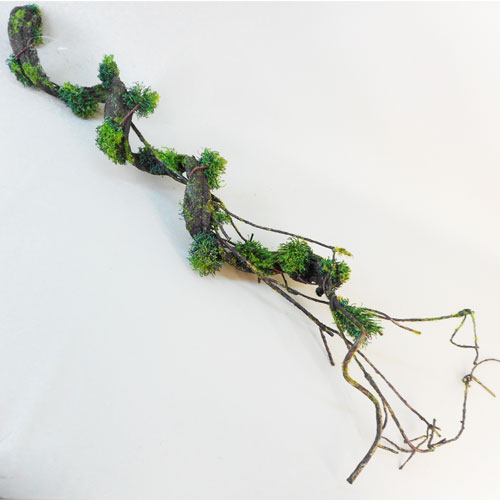 Artificial Twig and Bark Garland with Moss - 18X101 BAY1B