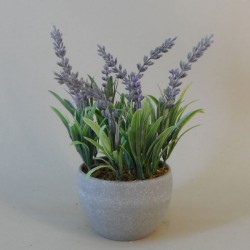 Artificial Plants Potted Lavender in Grey Pot - LAV012 6D
