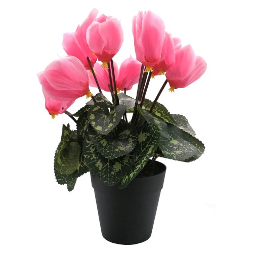 Potted Plants Artificial Cyclamen Pink 28cm - CYC001 