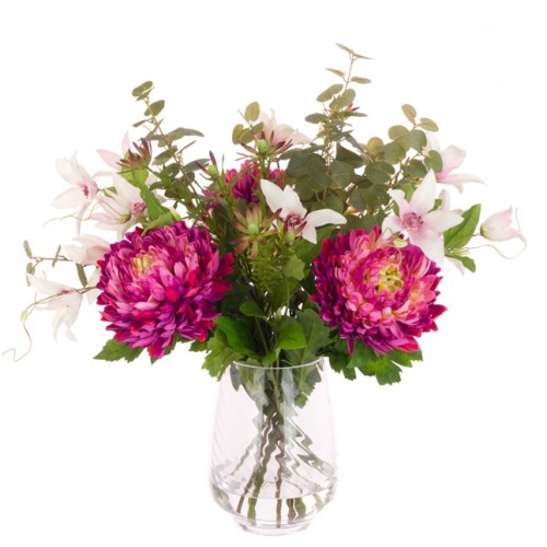 Artificial Flower Arrangement | Hot Pink Chrysanthemums - CHR001 