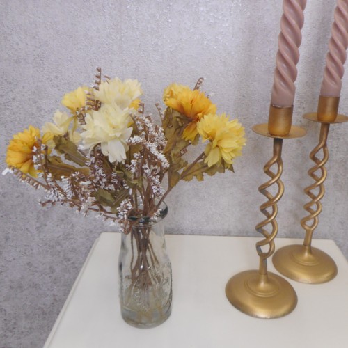 Artificial Cornflowers and Statice in a Bottle Vase - COR001 